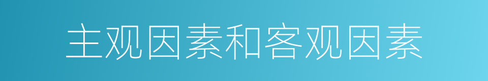 主观因素和客观因素的同义词