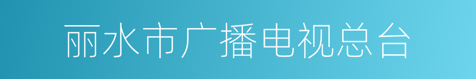 丽水市广播电视总台的同义词
