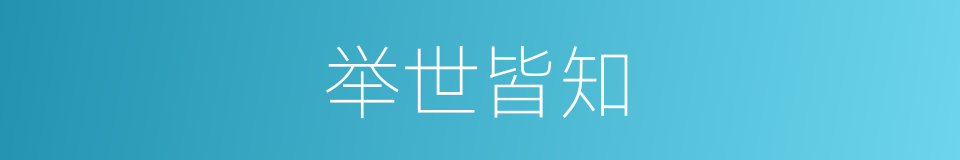 举世皆知的意思