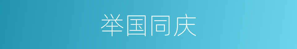举国同庆的意思