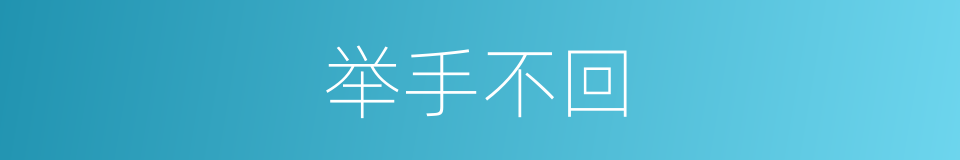 举手不回的同义词