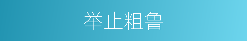 举止粗鲁的同义词