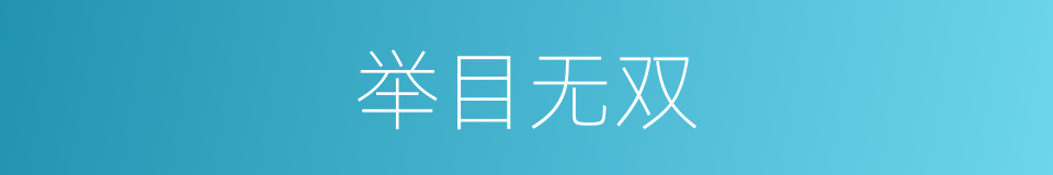 举目无双的意思