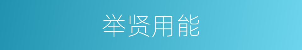 举贤用能的同义词