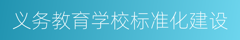 义务教育学校标准化建设的同义词