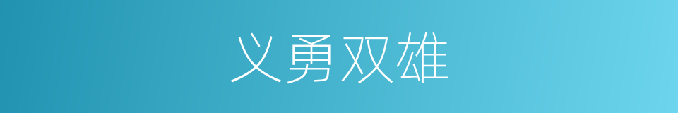 义勇双雄的同义词