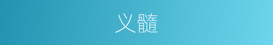 义髓的意思