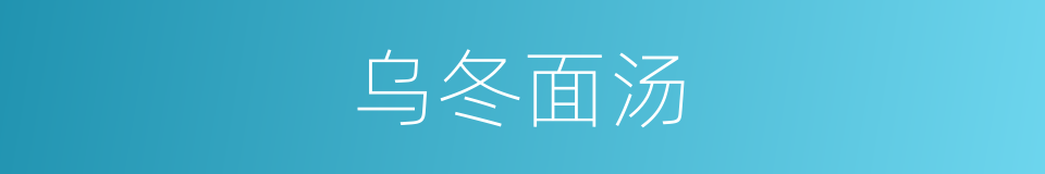 乌冬面汤的同义词
