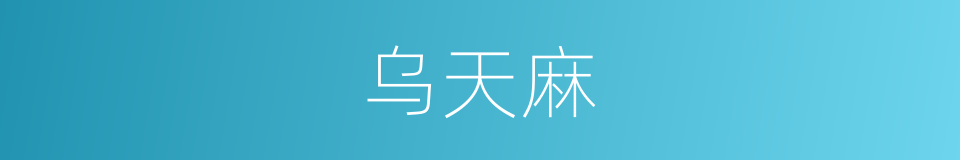 乌天麻的同义词