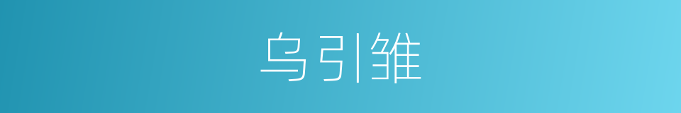 乌引雏的同义词