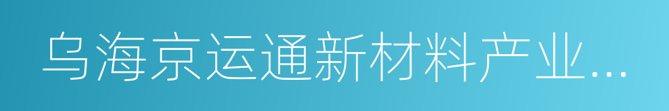 乌海京运通新材料产业园项目投资协议的同义词