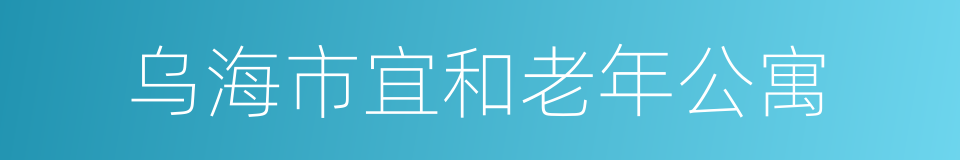 乌海市宜和老年公寓的同义词