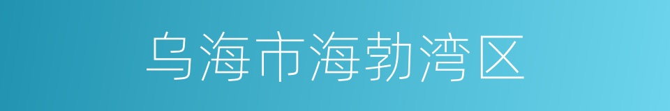 乌海市海勃湾区的同义词