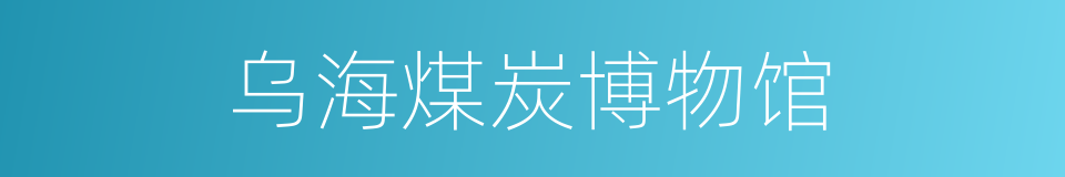 乌海煤炭博物馆的同义词
