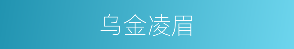 乌金凌眉的同义词
