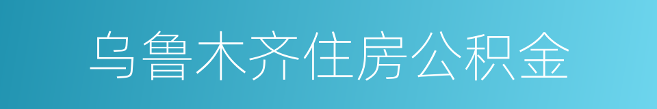 乌鲁木齐住房公积金的同义词