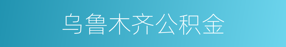 乌鲁木齐公积金的同义词