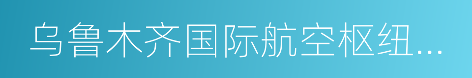 乌鲁木齐国际航空枢纽战略规划的同义词