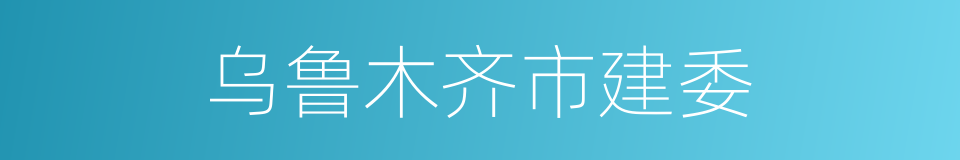 乌鲁木齐市建委的同义词