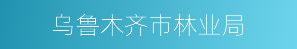 乌鲁木齐市林业局的同义词
