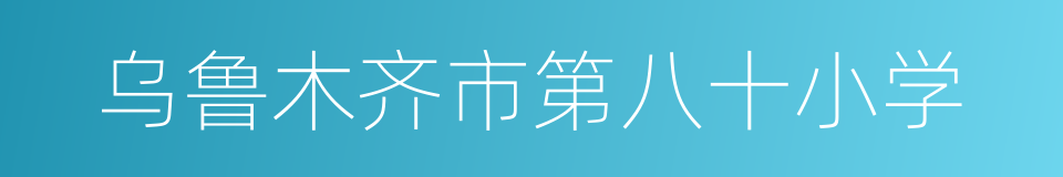 乌鲁木齐市第八十小学的同义词