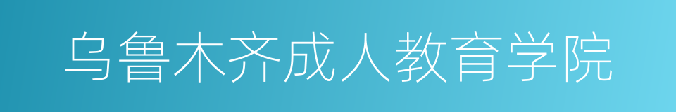 乌鲁木齐成人教育学院的同义词
