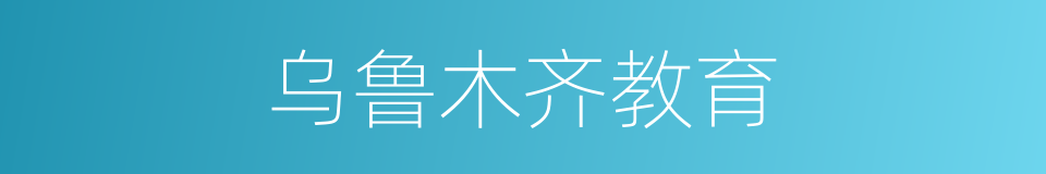 乌鲁木齐教育的同义词