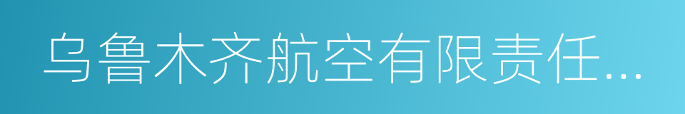 乌鲁木齐航空有限责任公司的同义词