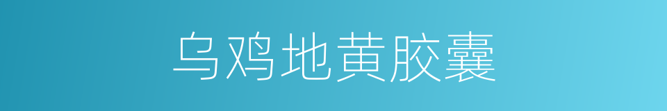 乌鸡地黄胶囊的同义词