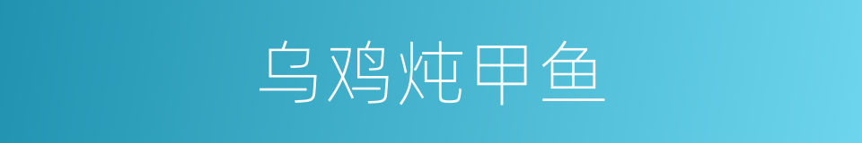 乌鸡炖甲鱼的同义词