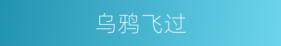 乌鸦飞过的同义词