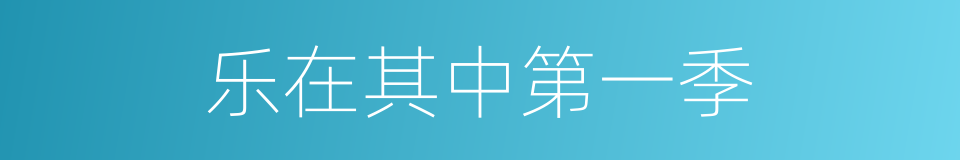 乐在其中第一季的同义词