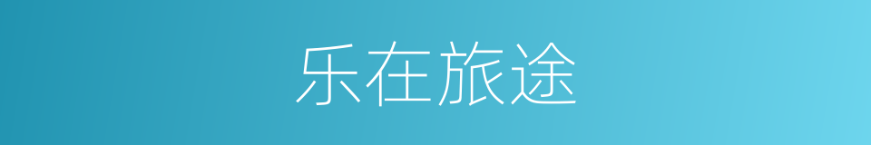 乐在旅途的同义词