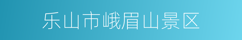 乐山市峨眉山景区的同义词