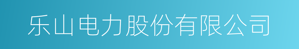乐山电力股份有限公司的同义词