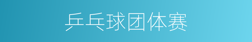 乒乓球团体赛的同义词