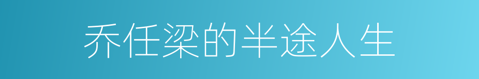 乔任梁的半途人生的同义词