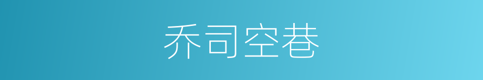 乔司空巷的同义词