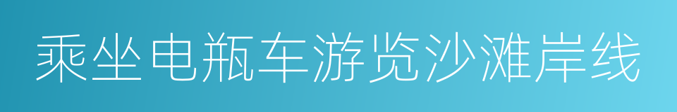 乘坐电瓶车游览沙滩岸线的同义词