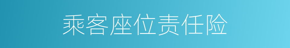 乘客座位责任险的同义词