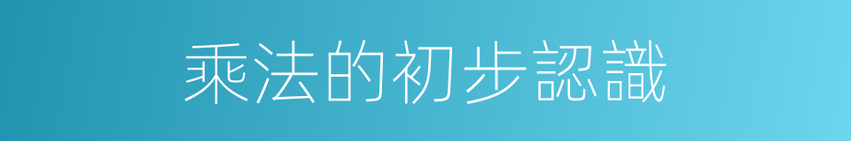 乘法的初步認識的意思