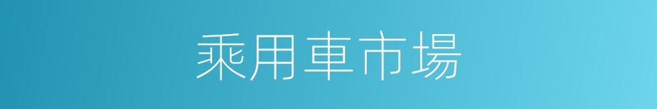 乘用車市場的同義詞