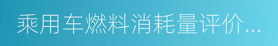 乘用车燃料消耗量评价方法及指标的同义词