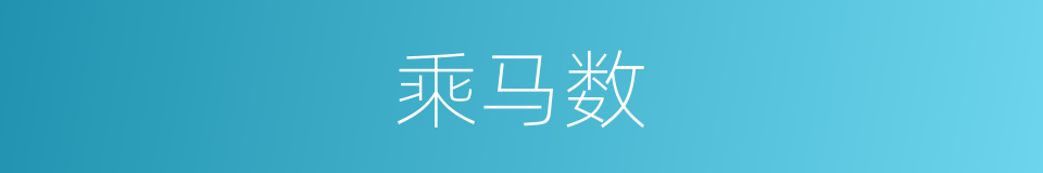 乘马数的同义词