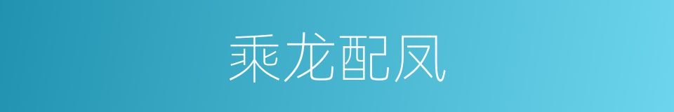 乘龙配凤的意思
