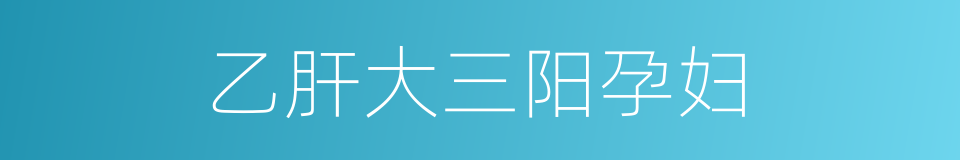 乙肝大三阳孕妇的同义词
