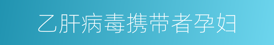 乙肝病毒携带者孕妇的同义词