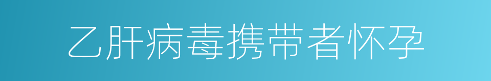 乙肝病毒携带者怀孕的同义词