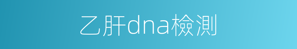 乙肝dna檢測的同義詞