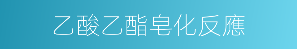 乙酸乙酯皂化反應的同義詞